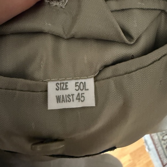 VTG Mens Suit 50L Beige Wool Double Breasted Blazer Sport Coat Jacket 6 Button - Picture 9 of 12